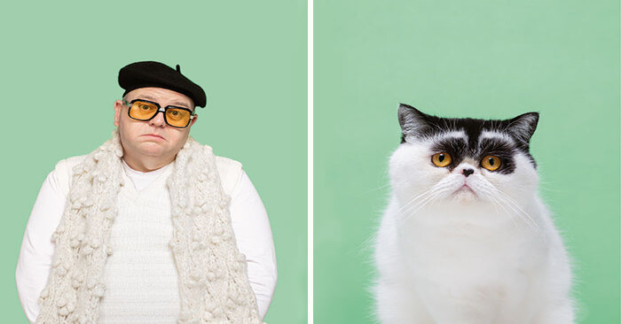  The Cat Twins Of These People Are Found. Shocking Photoshoot Proves The Similarity.