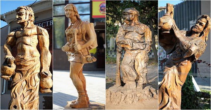  Amazing Wooden sculptures on the streets of Simferopol