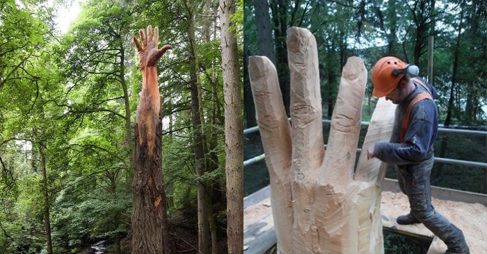  The Wooden Hand Almost Reaches The Sky. What Symbolism It Has.