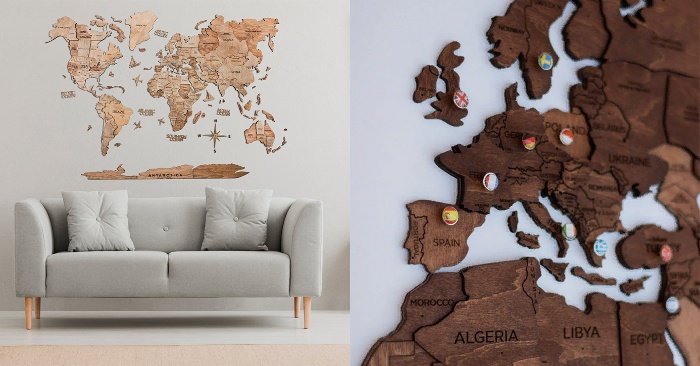  A Piece Of Wood That Educates You More Than Some Books. Have this wooden world on your wall