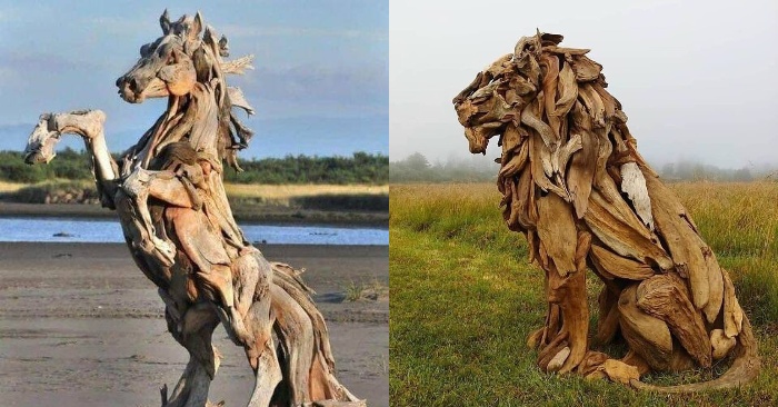  What Material Used This Sculpture? How Can Collecting Driftwood Be A Leisure Time Activity.