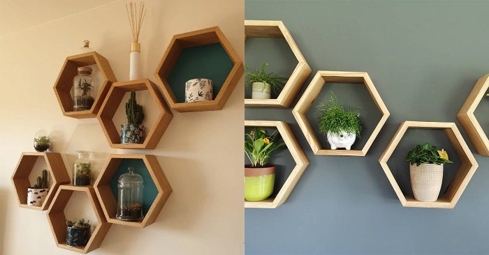  Bees Dictate Their Capricious Taste. Wooden Honeycomb Shelves Have Become Important Part Of Aesthetic Corners.