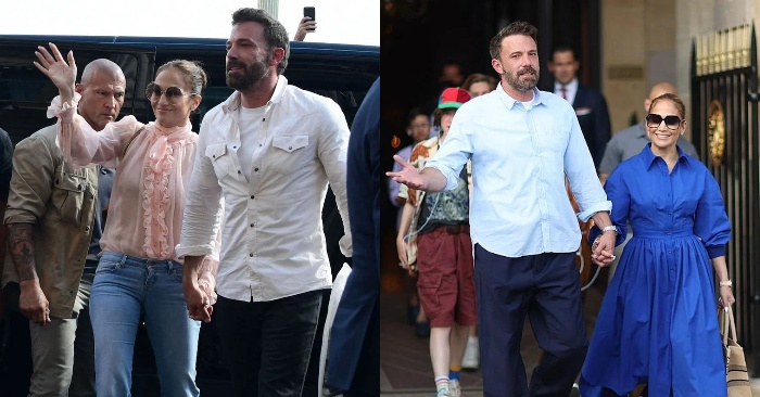  Mrs. Affleck in an ultramarine shirtdress: J. Lo’s best outing during her Paris vacation