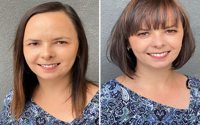  The hairdresser showed how she changes women with new hairstyles