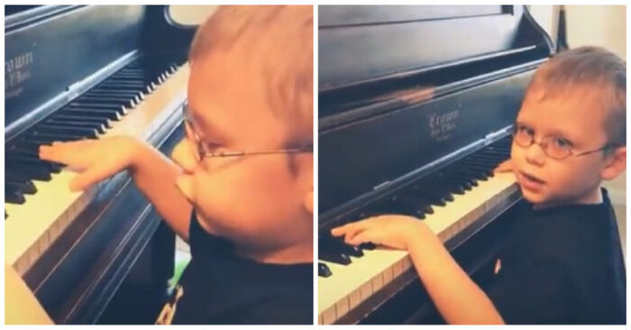  What a beautiful boy: everyone will be amazed by the game of this 6-year-old boy who plays the piano