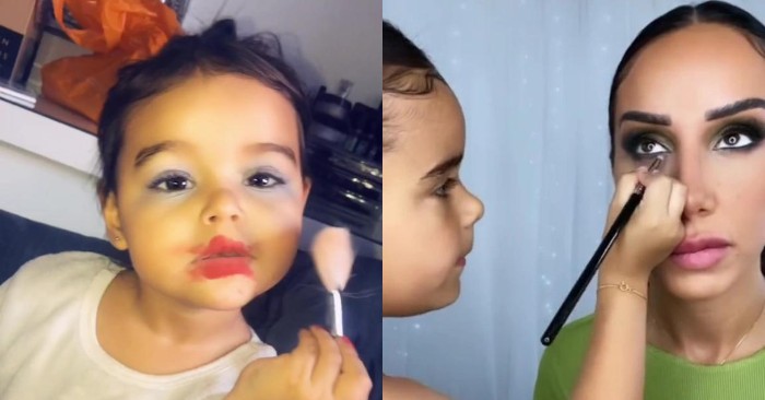  People can’t believe their eyes: at the age of 5, a daughter can make up her mother better than a pro makeup artist