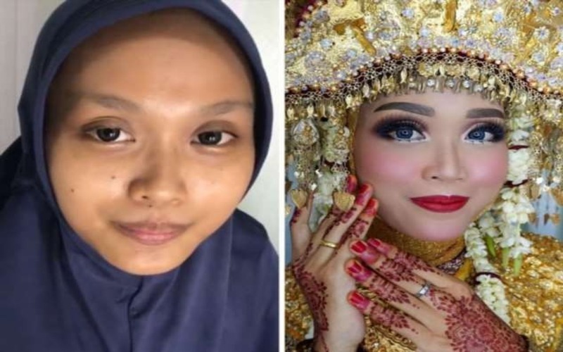  Husbands won’t recognise in the morning! Indian brides changed beyond recognition after makeup
