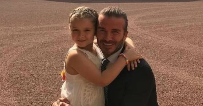  Sweet girl: photos of Beckham and his little daughter won millions of hearts