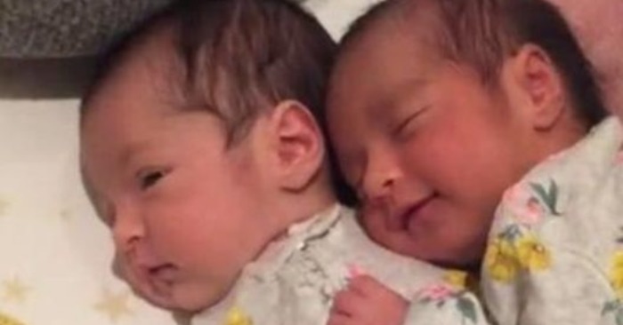  «Twins bond even during sleep»: these sleeping newborn twins do not stop cuddling